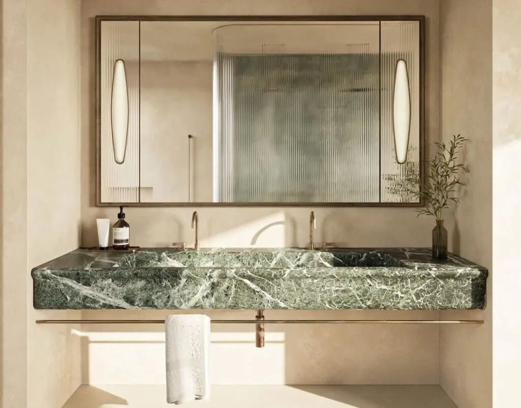 Premium heated towel rack featured in modern bathroom design