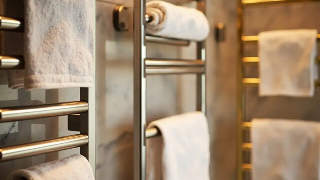 Stainless steel aluminum and brass heated towel rail material comparison