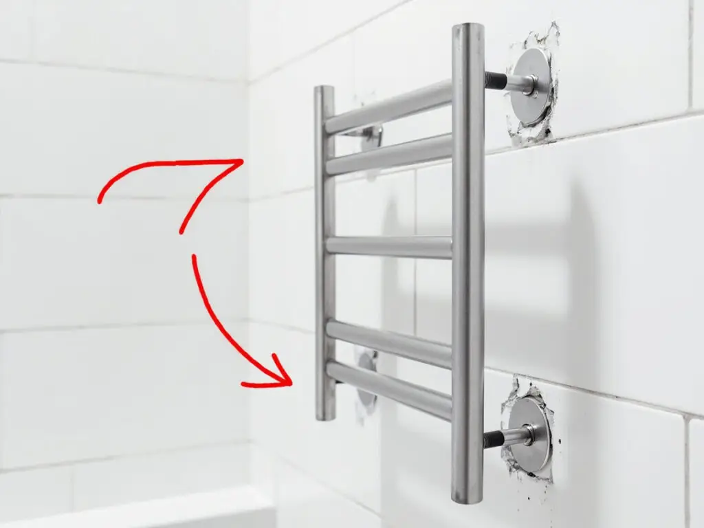 Premium heated towel rack installation in a luxury bathroom