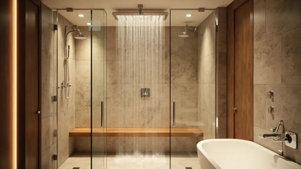 Modern spa shower bathroom design trend for 2026