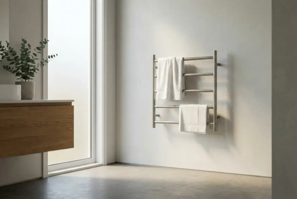 Advanced PTC heated towel rack with smart temperature control