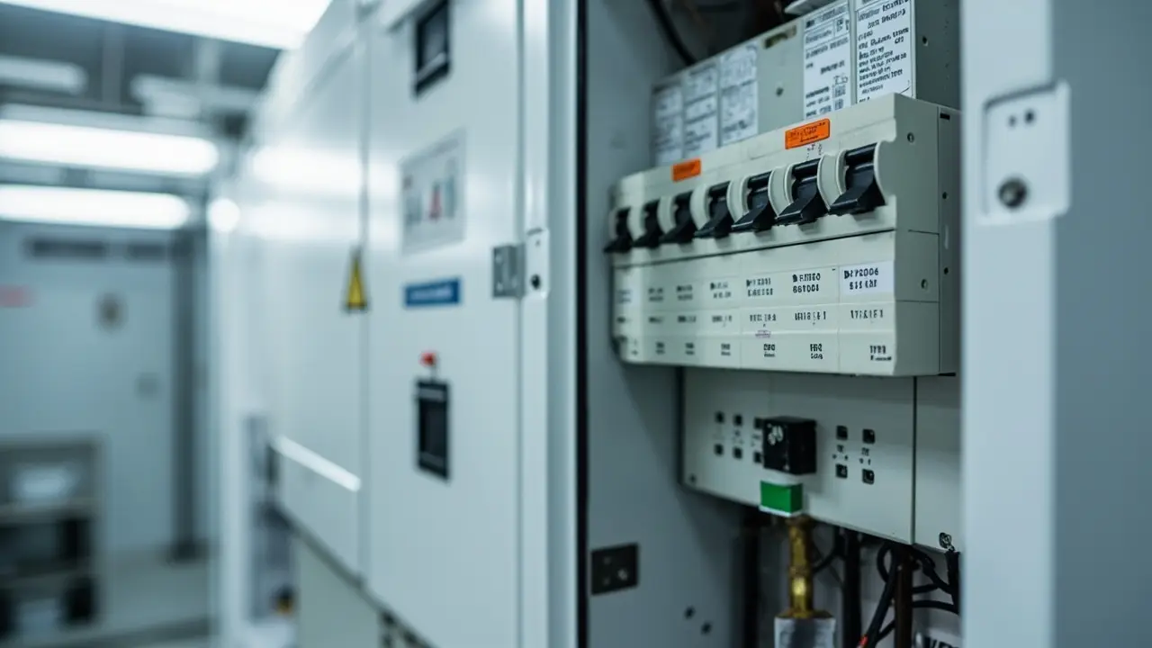 Commercial electrical panel with circuit breaker for heated towel rack in hotel utility room - dedicated circuit requirements guide