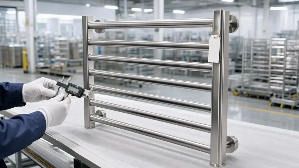 Heated Towel Rack Temperature Test - Stainless Steel Towel Warmer Surface Temperature Measurement