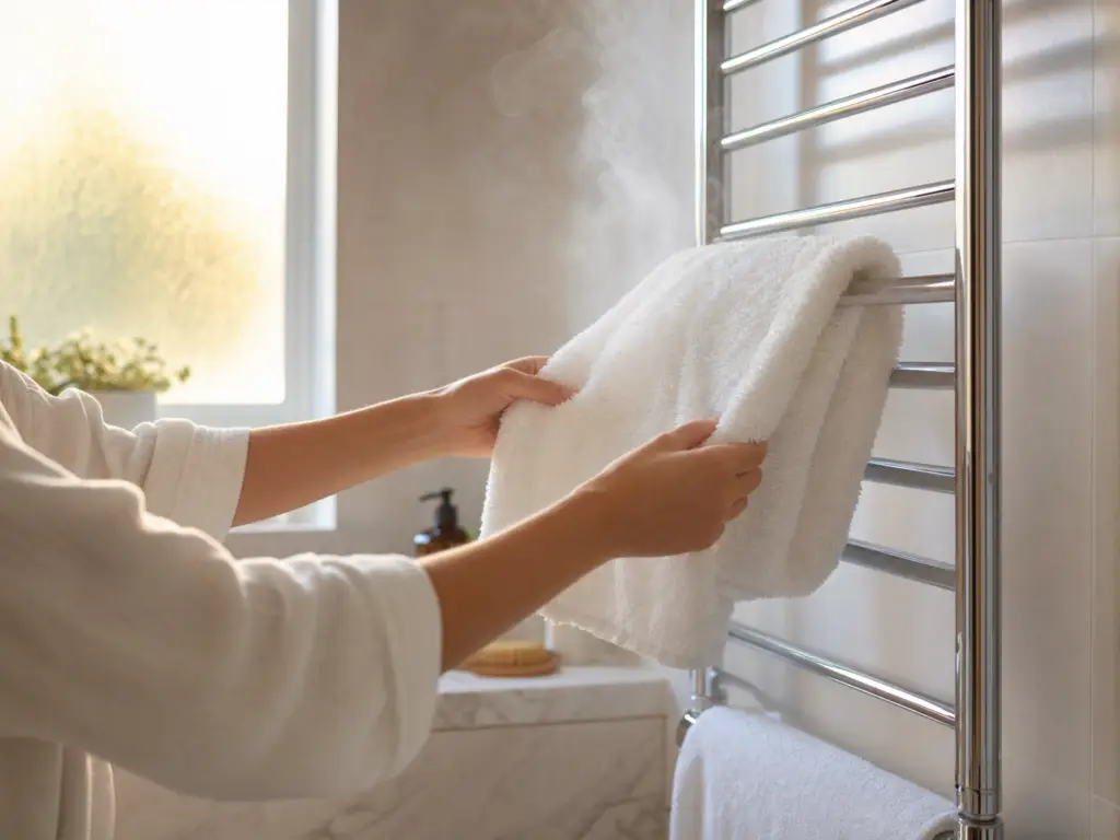 Heated Towel Rack Temperature Test - Stainless Steel Towel Warmer Surface Temperature Measurement