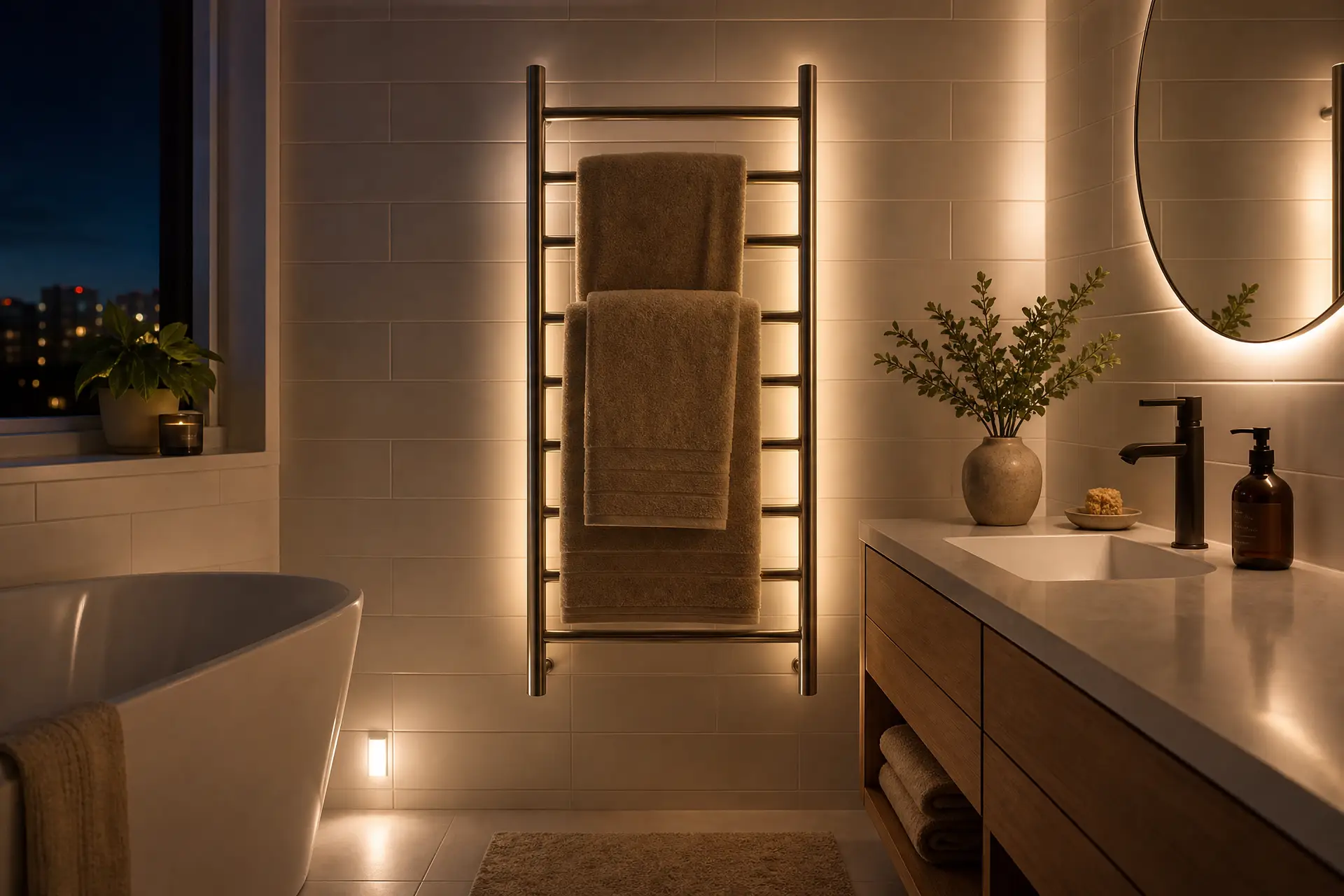 Heated Towel Rack Temperature Test - Stainless Steel Towel Warmer Surface Temperature Measurement