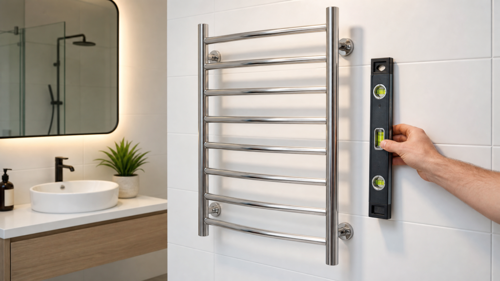 Heated Towel Rack Temperature Test - Stainless Steel Towel Warmer Surface Temperature Measurement
