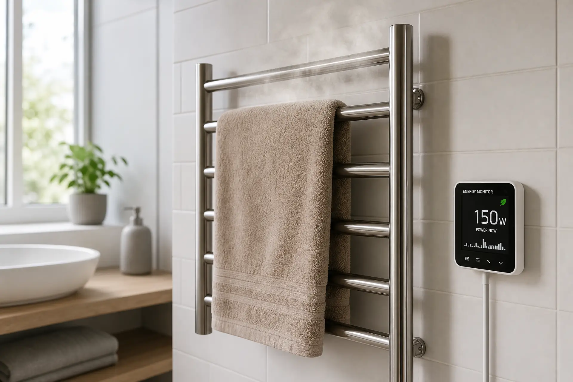 Heated Towel Rack Temperature Test - Stainless Steel Towel Warmer Surface Temperature Measurement