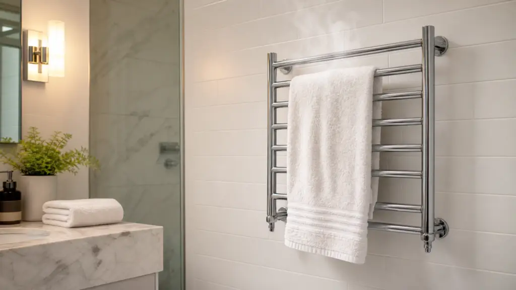 Heated Towel Rack Temperature Test - Stainless Steel Towel Warmer Surface Temperature Measurement