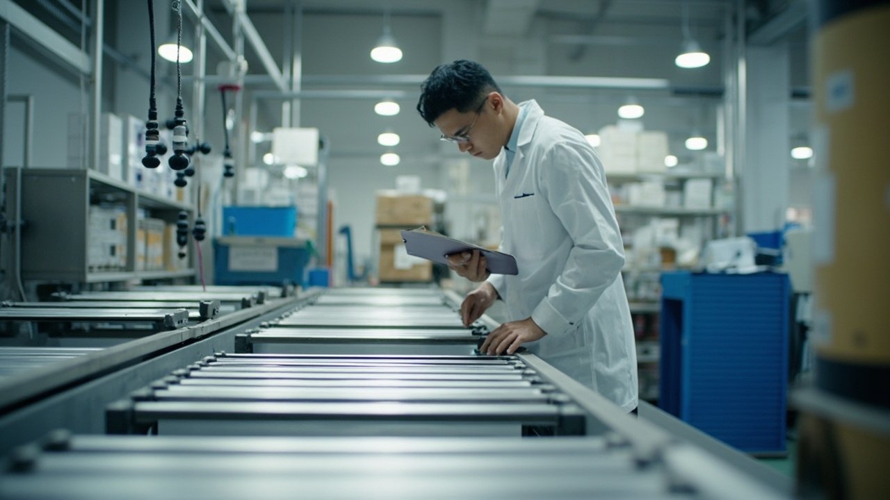 Heated towel rack warranty quality control inspection in manufacturing facility