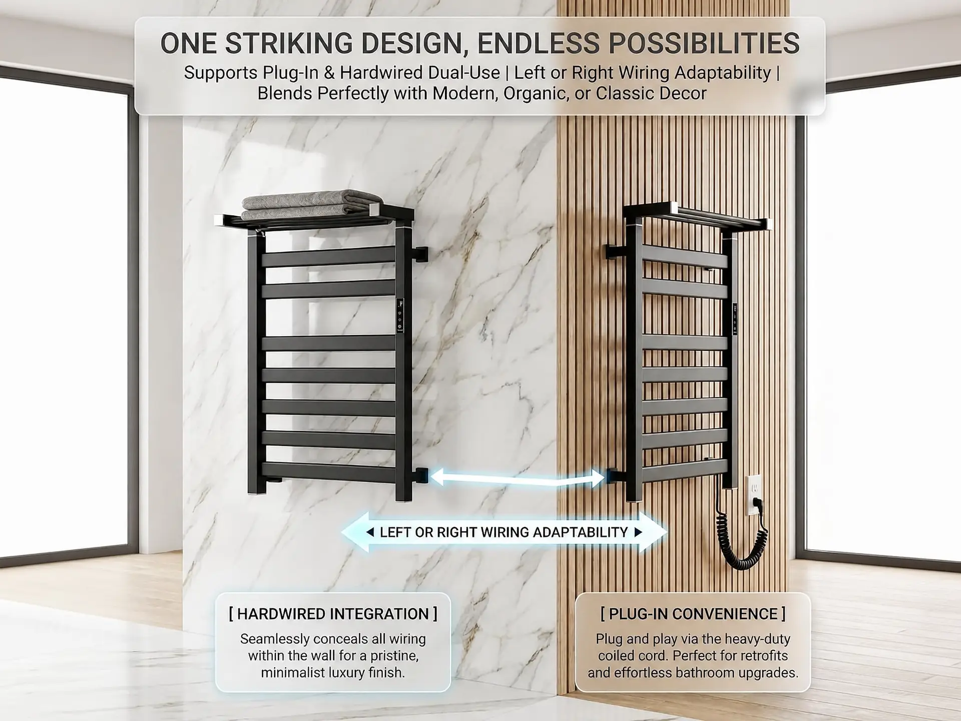 Calithrex Heated Towel Rack With Shelf EA7-700