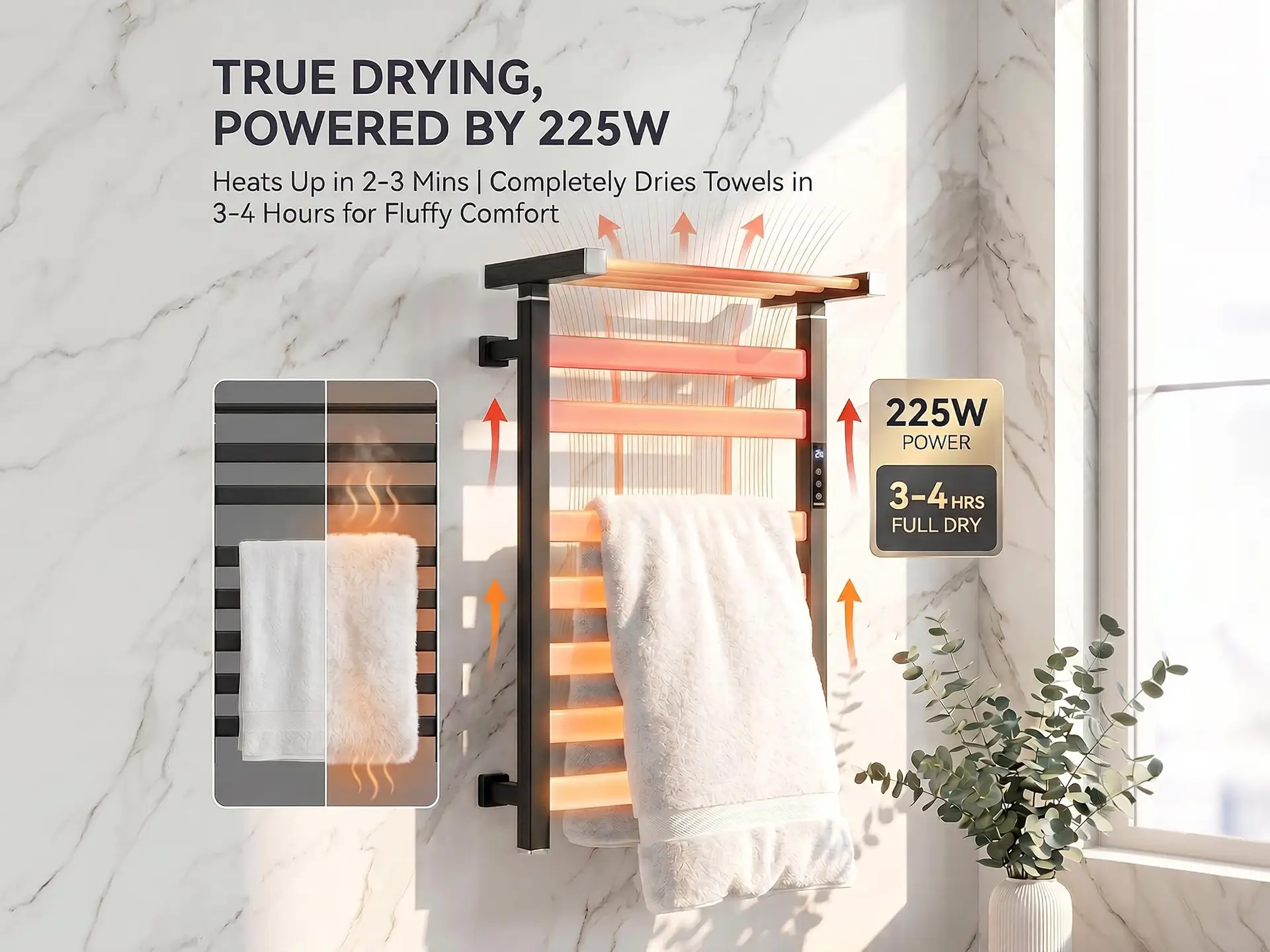 Calithrex Heated Towel Rack With Shelf EA7-700
