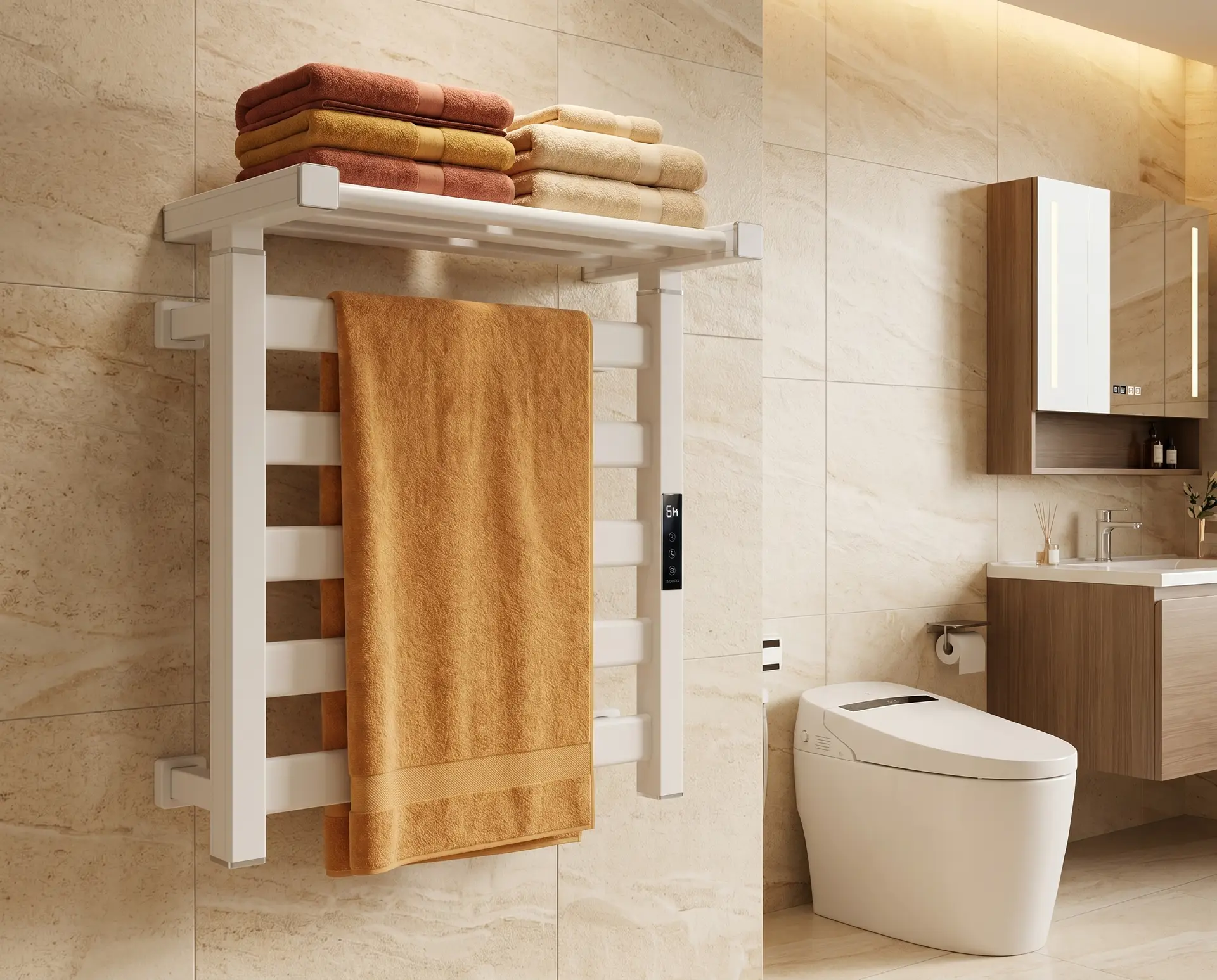 Calithrex Heated Towel Rack With Shelf EA7-500