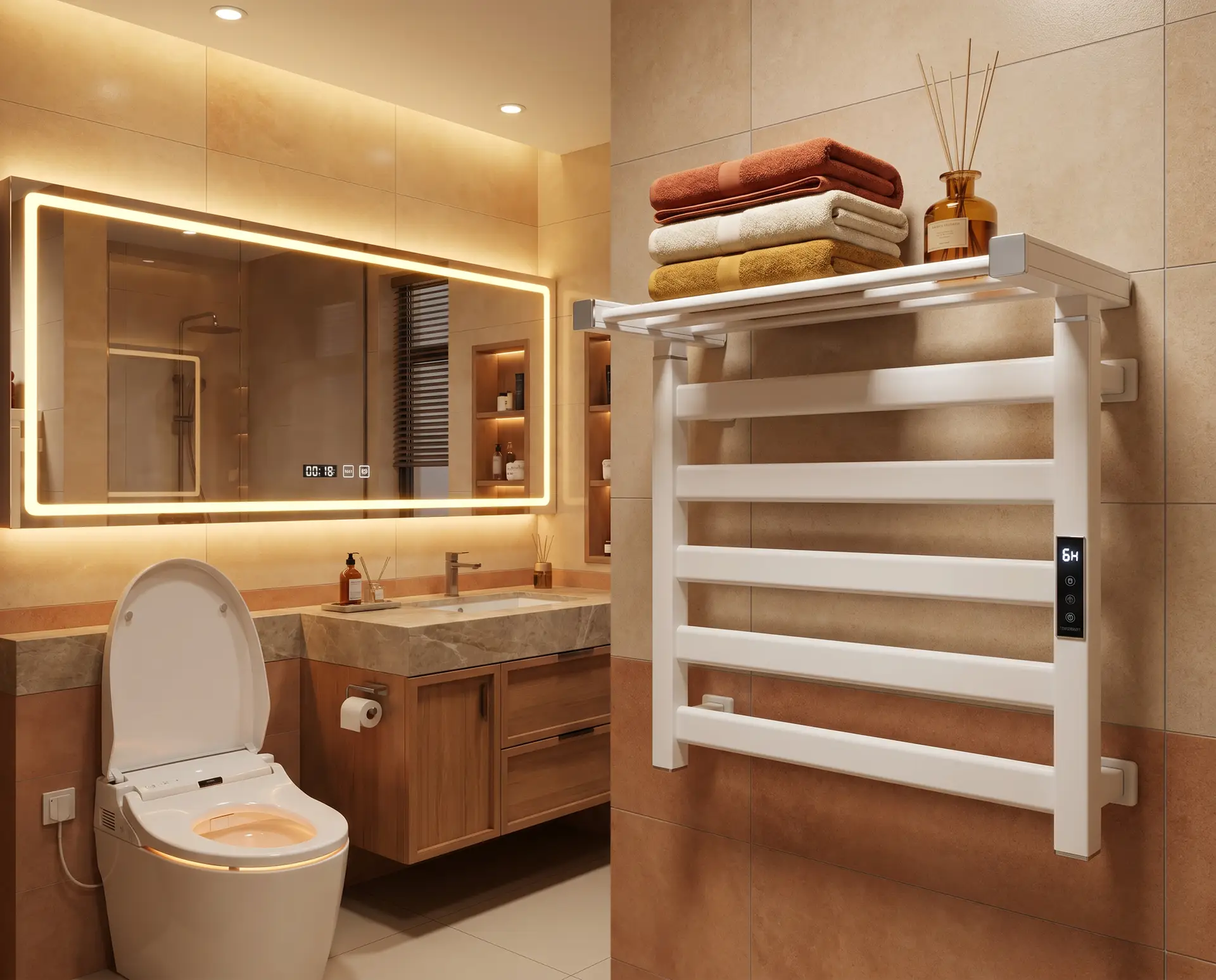 Calithrex Heated Towel Rack With Shelf EA7-500