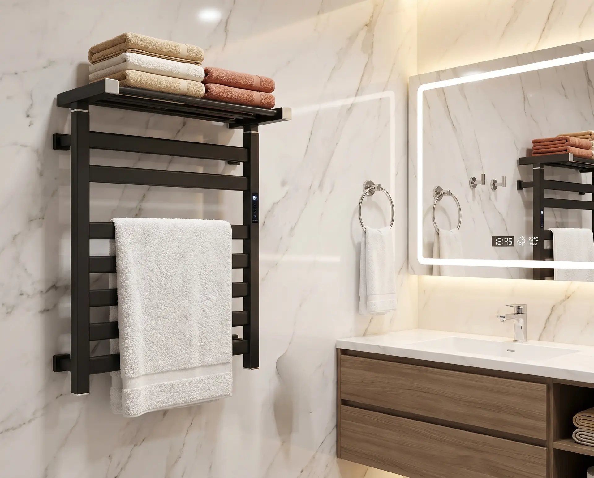 Calithrex Heated Towel Rack With Shelf EA7-700 - Image 2