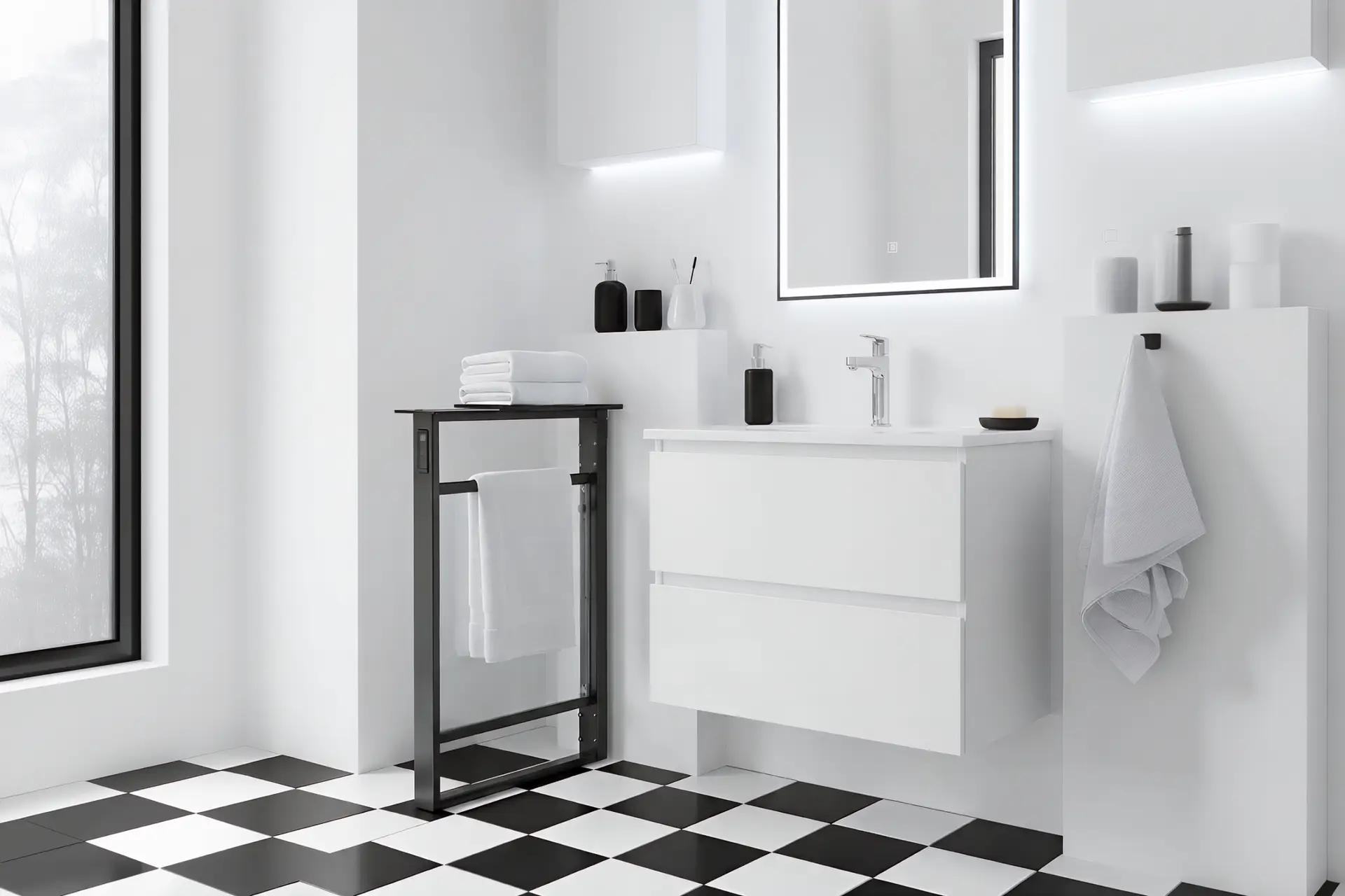 Calithrex Modern Glass Heated Towel Rack EB01