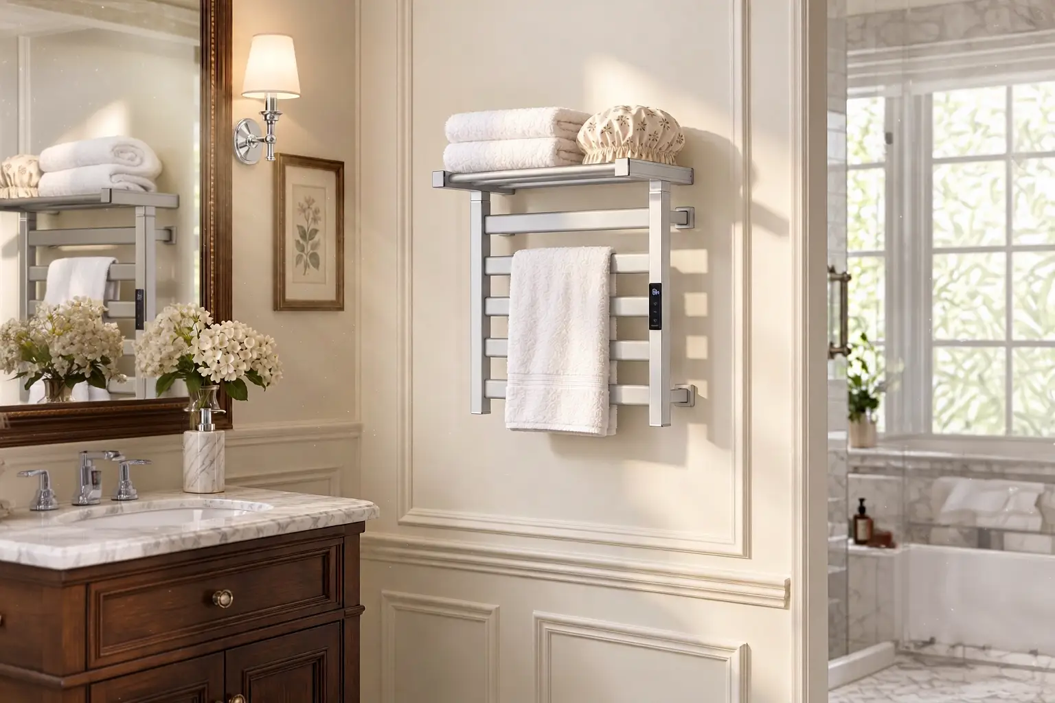 Calithrex Heated Towel Rack With Shelf EA7-500