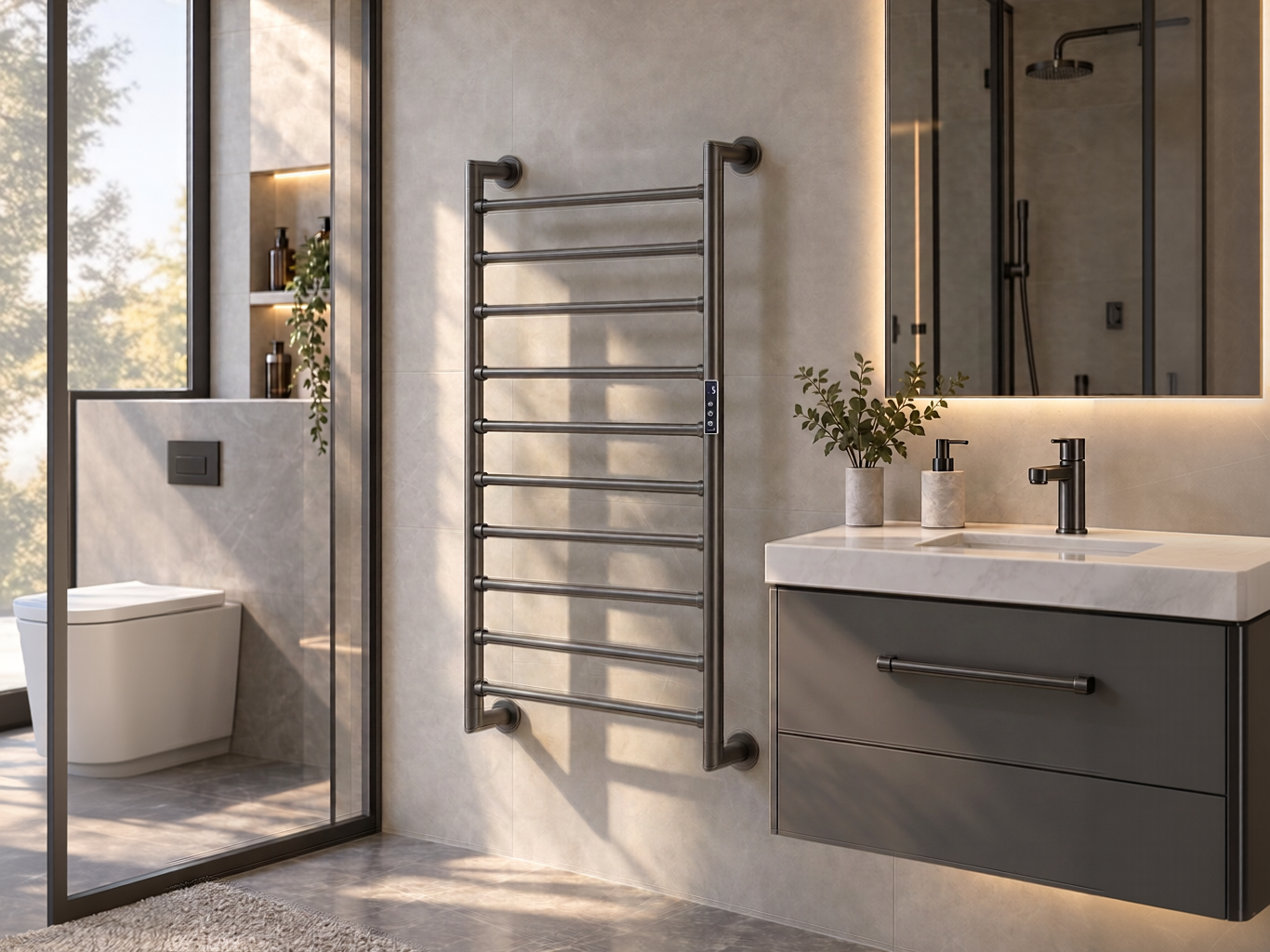 T-Joint 304 Stainless Steel Electroplating Heated Towel Rack ES17