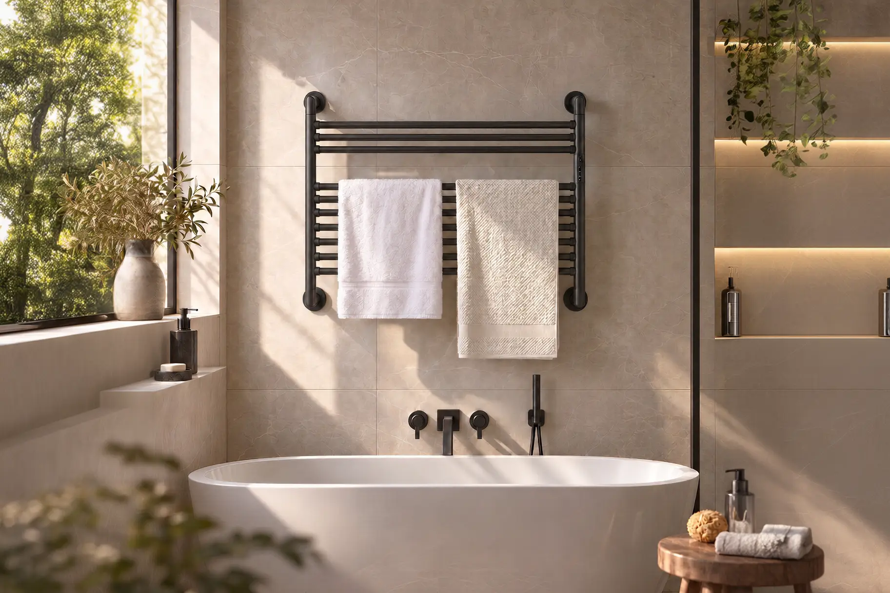 Calithrex T-Joint 304 Stainless Steel Electroplating Heated Towel Rack ES18