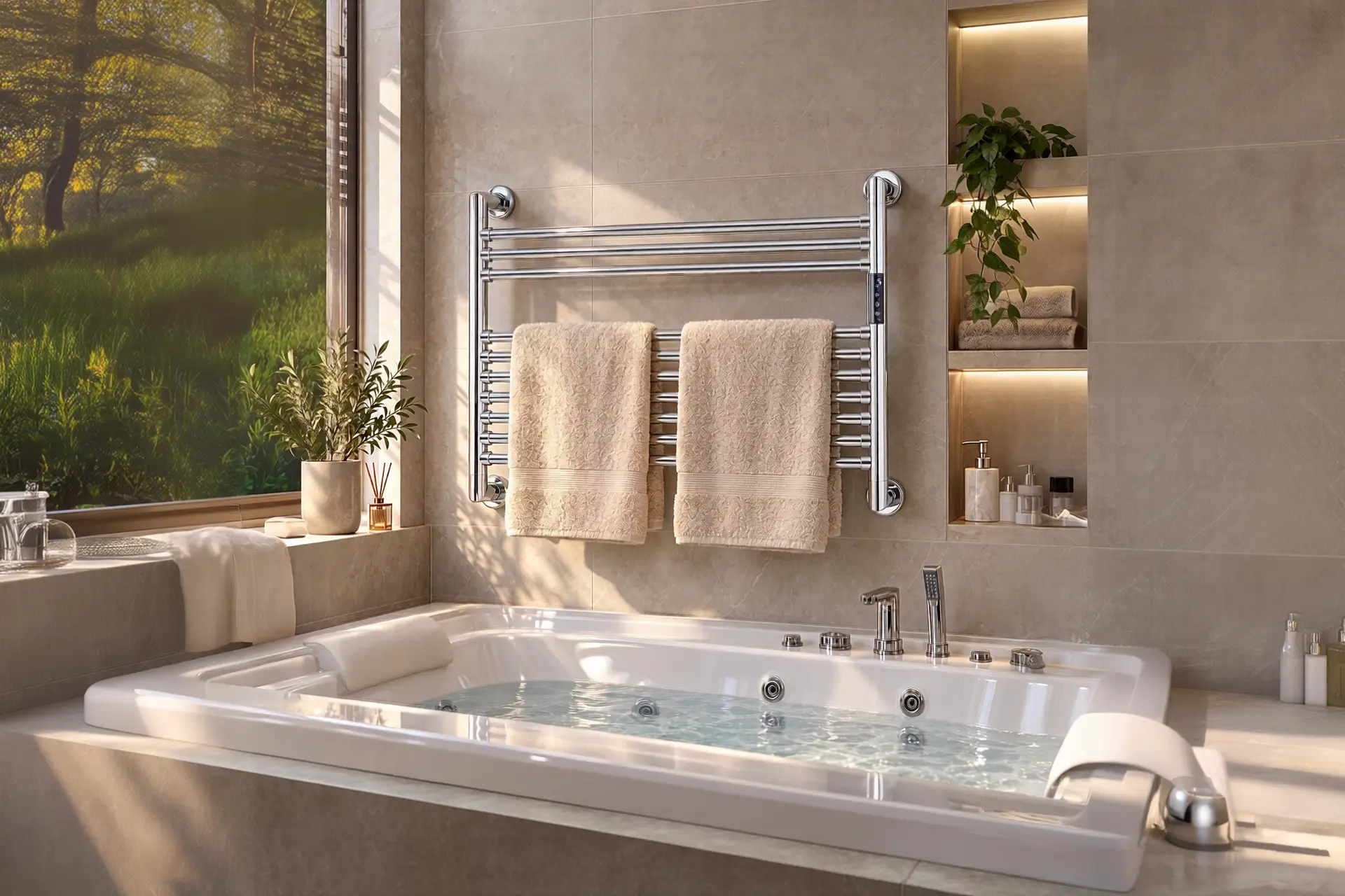 Calithrex T-Joint 304 Stainless Steel Electroplating Heated Towel Rack ES18